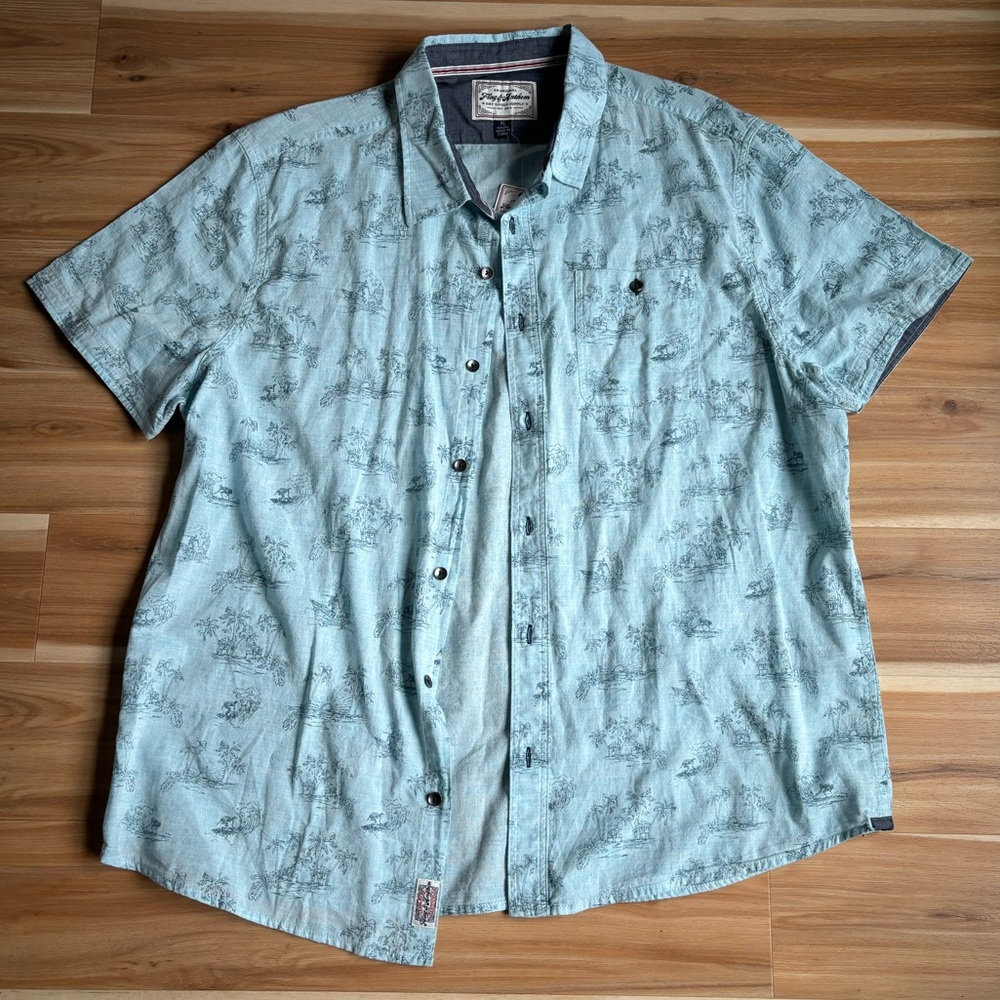 Men’s blue button up XL SHORT